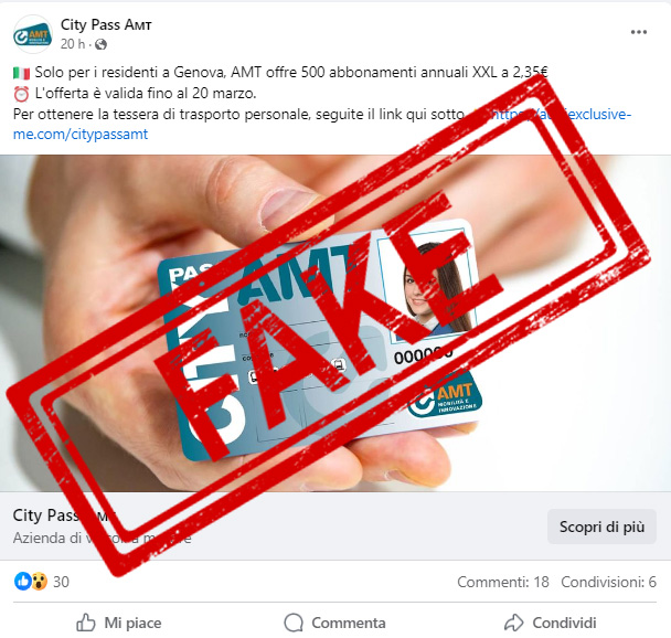 Attenzione Pagine Social Fake